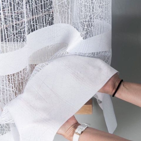 Firanka żakardowa na metry 018352 wysokość 160 cm kolor biały