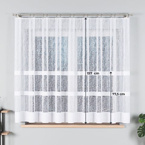 Firanka żakardowa na metry 018352 wysokość 160 cm kolor biały