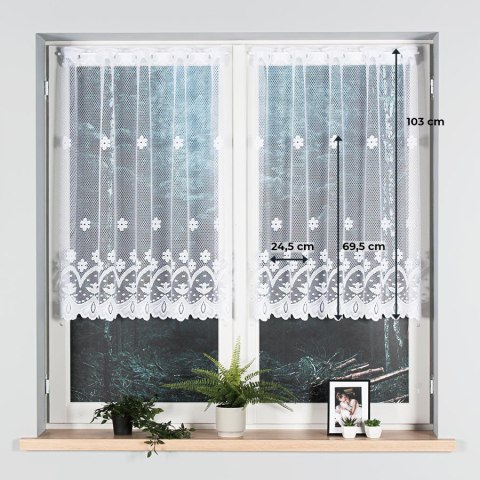 Firanka żakardowa na metry 004421 wysokość 100 cm kolor biały