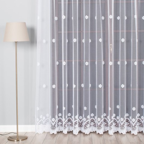 Firanka żakardowa na metry 004421 wysokość 250 cm kolor biały