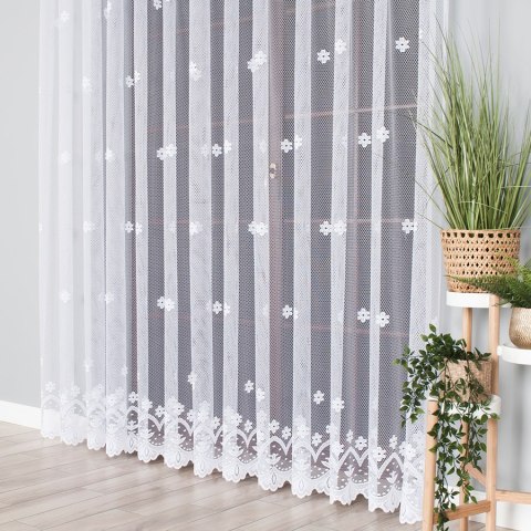 Firanka żakardowa na metry 004421 wysokość 250 cm kolor biały