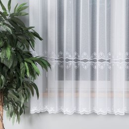Firanka z aplikacją na metry wysokość 180 cm kolor biały