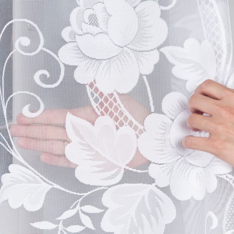 Firanka żakardowa na metry 023006 wysokość 150 cm kolor biały