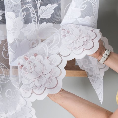 Firanka żakardowa na metry 023006 wysokość 150 cm kolor biały