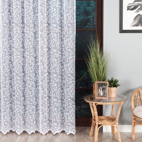 Firanka żakardowa na metry 023058 wysokość 250 cm kolor biały