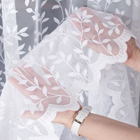 Firanka żakardowa na metry 023058 wysokość 250 cm kolor biały