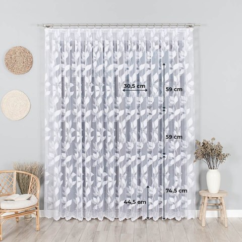 Firanka żakardowa na metry 023083 wysokość 250 cm kolor biały