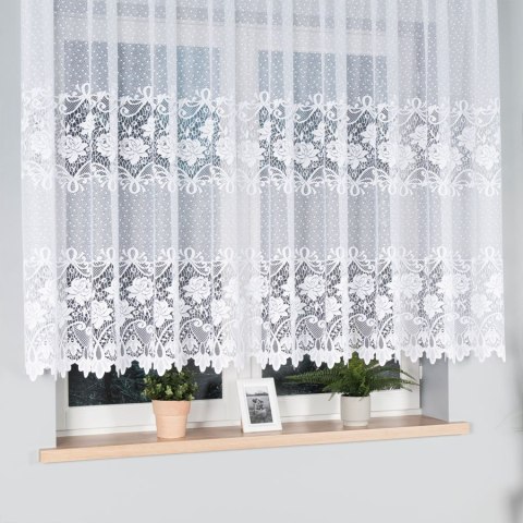Firanka żakardowa na metry 017480 wysokość 140 cm kolor biały