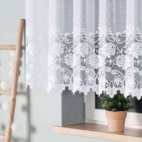 Firanka żakardowa na metry 017480 wysokość 140 cm kolor biały