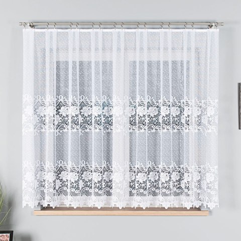 Firanka żakardowa na metry 017480 wysokość 160 cm kolor biały