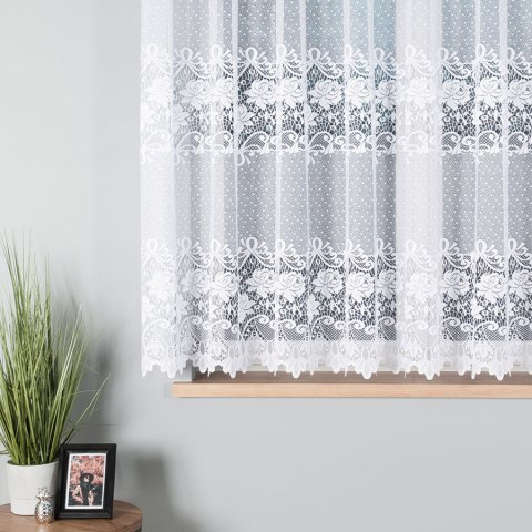 Firanka żakardowa na metry 017480 wysokość 160 cm kolor biały