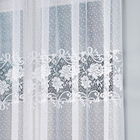 Firanka żakardowa na metry 017480 wysokość 160 cm kolor biały