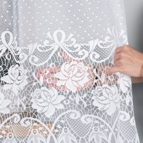 Firanka żakardowa na metry 017480 wysokość 160 cm kolor biały