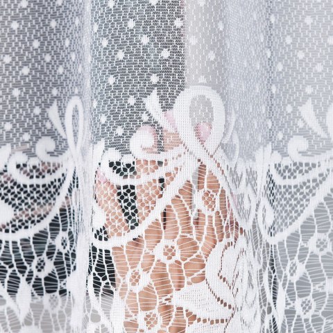 Firanka żakardowa na metry 017480 wysokość 160 cm kolor biały