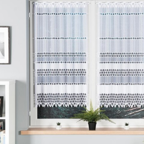 Firanka żakardowa na metry 018669 wysokość 120 cm kolor biały
