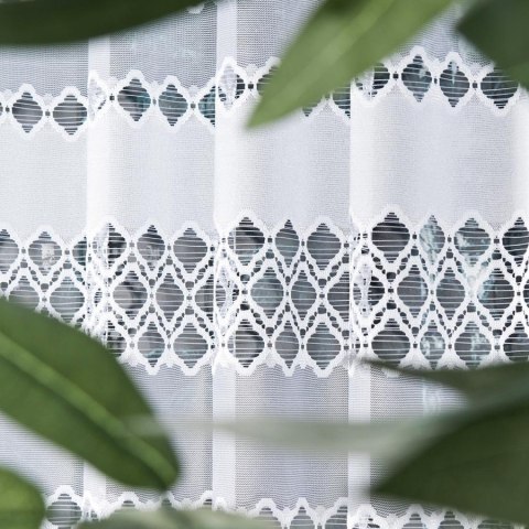 Firanka żakardowa na metry 018669 wysokość 120 cm kolor biały