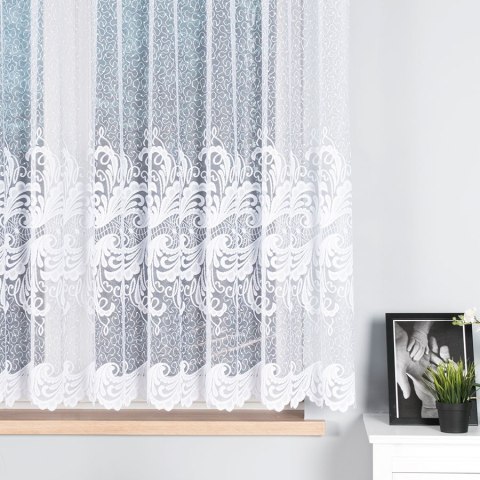 Firanka żakardowa na metry 049312 wysokość 160 cm kolor biały