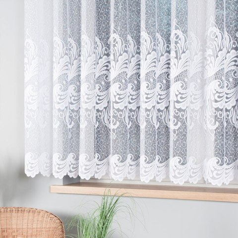 Firanka żakardowa na metry 049312 wysokość 160 cm kolor biały