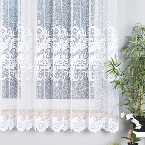 Firanka żakardowa na metry 049312 wysokość 180 cm kolor biały