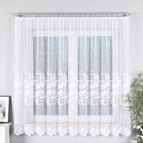 Firanka żakardowa na metry 049312 wysokość 180 cm kolor biały