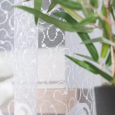 Firanka żakardowa na metry 049312 wysokość 180 cm kolor biały