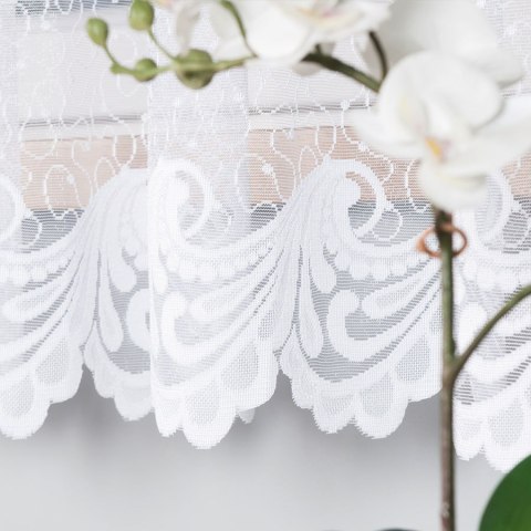 Firanka żakardowa na metry 049312 wysokość 180 cm kolor biały