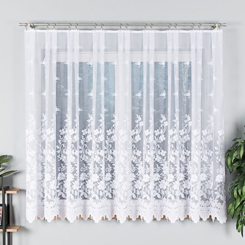 Firanka żakardowa na metry 023092 wysokość 160 cm kolor biały