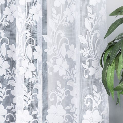 Firanka żakardowa na metry 023092 wysokość 160 cm kolor biały