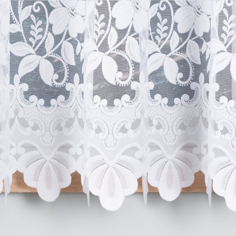Firanka żakardowa na metry 023092 wysokość 160 cm kolor biały