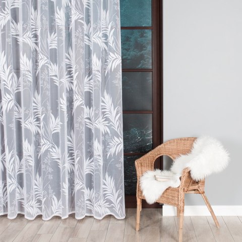 Firanka żakardowa na metry 018920 wysokość 200 cm kolor biały