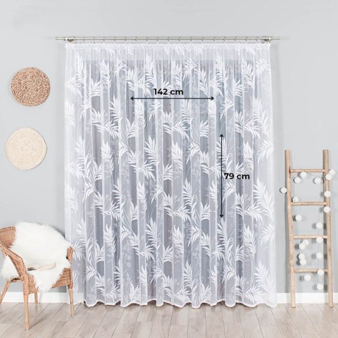 Firanka żakardowa na metry 018920 wysokość 250 cm kolor biały