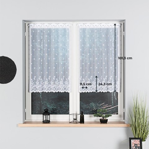 Firanka żakardowa na metry 054160 wysokość 100 cm kolor biały