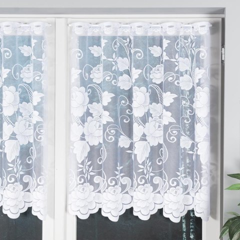 Zazdrostka żakardowa na metry wysokość 90 cm kolor biały