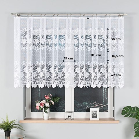 Firanka żakardowa na metry 017480 wysokość 110 cm kolor biały