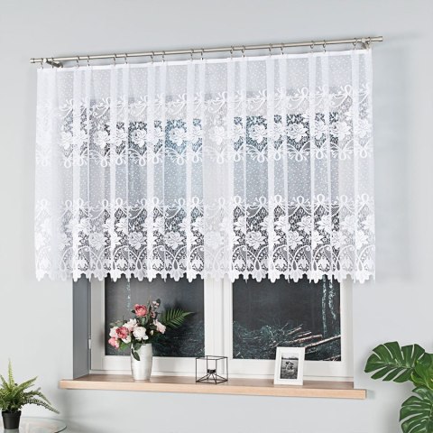 Firanka żakardowa na metry 017480 wysokość 110 cm kolor biały