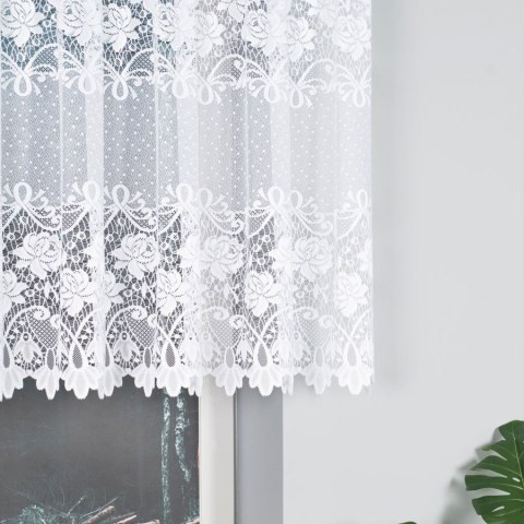 Firanka żakardowa na metry 017480 wysokość 110 cm kolor biały