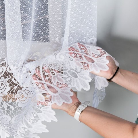 Firanka żakardowa na metry 017480 wysokość 110 cm kolor biały