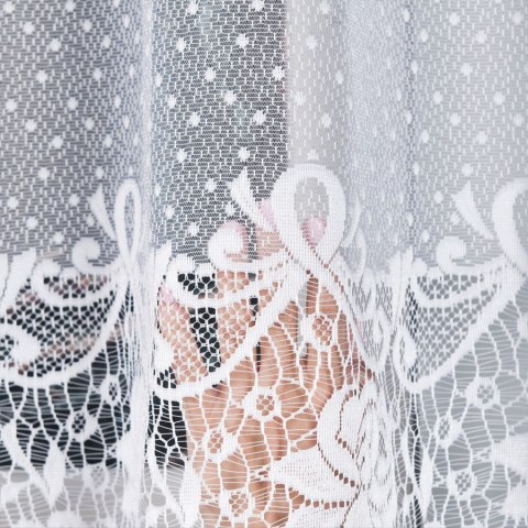 Firanka żakardowa na metry 017480 wysokość 110 cm kolor biały