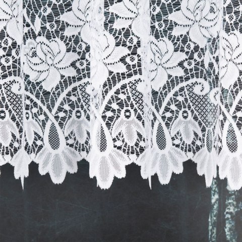 Firanka żakardowa na metry 017480 wysokość 110 cm kolor biały