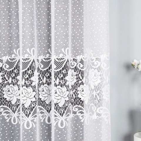 Firanka żakardowa na metry 017480 wysokość 220 cm kolor biały