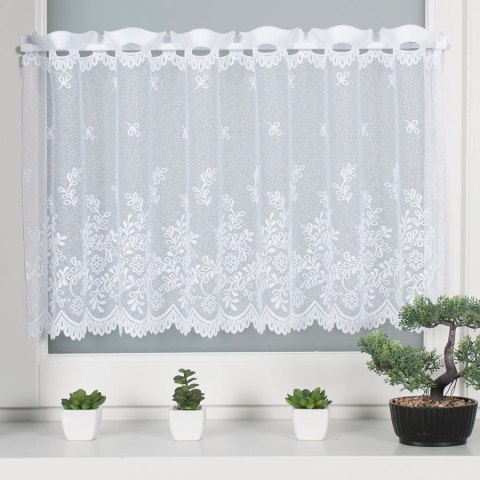 Zazdrostka żakardowa na metry wysokość 75 cm kolor biały