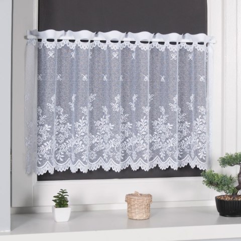 Zazdrostka żakardowa na metry wysokość 75 cm kolor biały