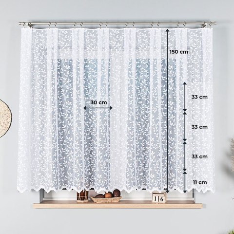 Firanka żakardowa na metry 023058 wysokość 150 cm kolor biały