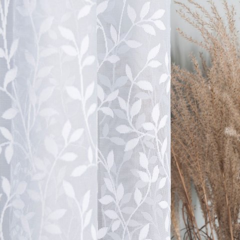 Firanka żakardowa na metry 023058 wysokość 150 cm kolor biały