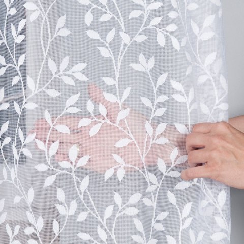 Firanka żakardowa na metry 023058 wysokość 150 cm kolor biały