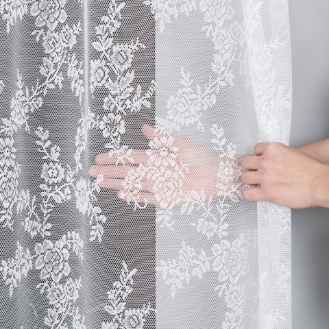 Firanka żakardowa na metry 090375 wysokość 300 cm kolor biały
