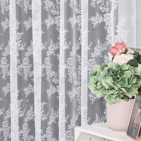 Firanka żakardowa na metry 090375 wysokość 300 cm kolor biały