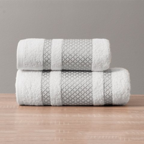 LIONEL Ręcznik, 50x90cm, kolor 102 biały ze srebrną bordiurą LIONEL RB0 102 050090 1