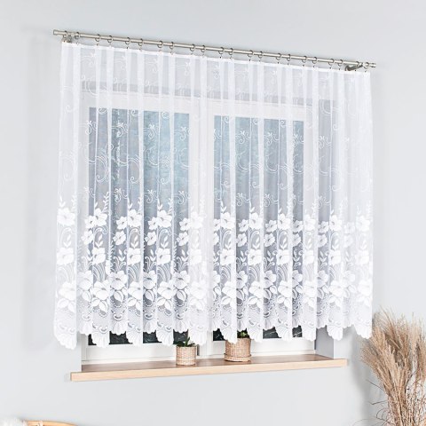 Firanka żakardowa na metry 018041 wysokość 150 cm kolor biały