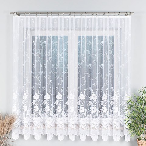 Firanka żakardowa na metry 018041 wysokość 180 cm kolor biały